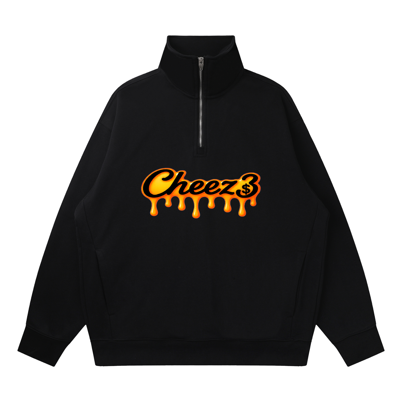 Cheez3 Quarter-Zip Drop Shoulder Sweatshirt