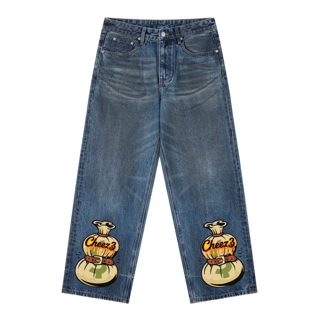 Cheez3 Vintage Wash Baggy Denim Jeans