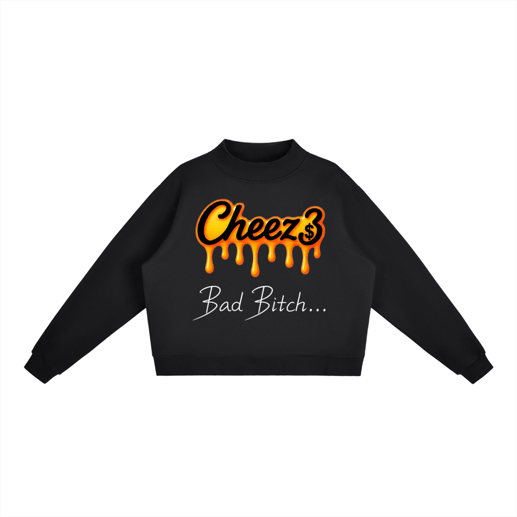 Cheez3 Essential Fleece Mock-Neck Crew Sweatshirt