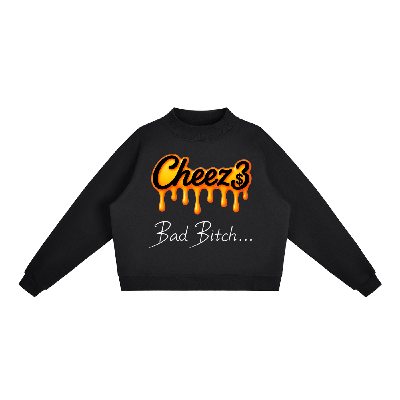 Cheez3 Essential Fleece Mock-Neck Crew Sweatshirt