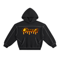 Contrast-Stitched Boxy Fleece Hoodie