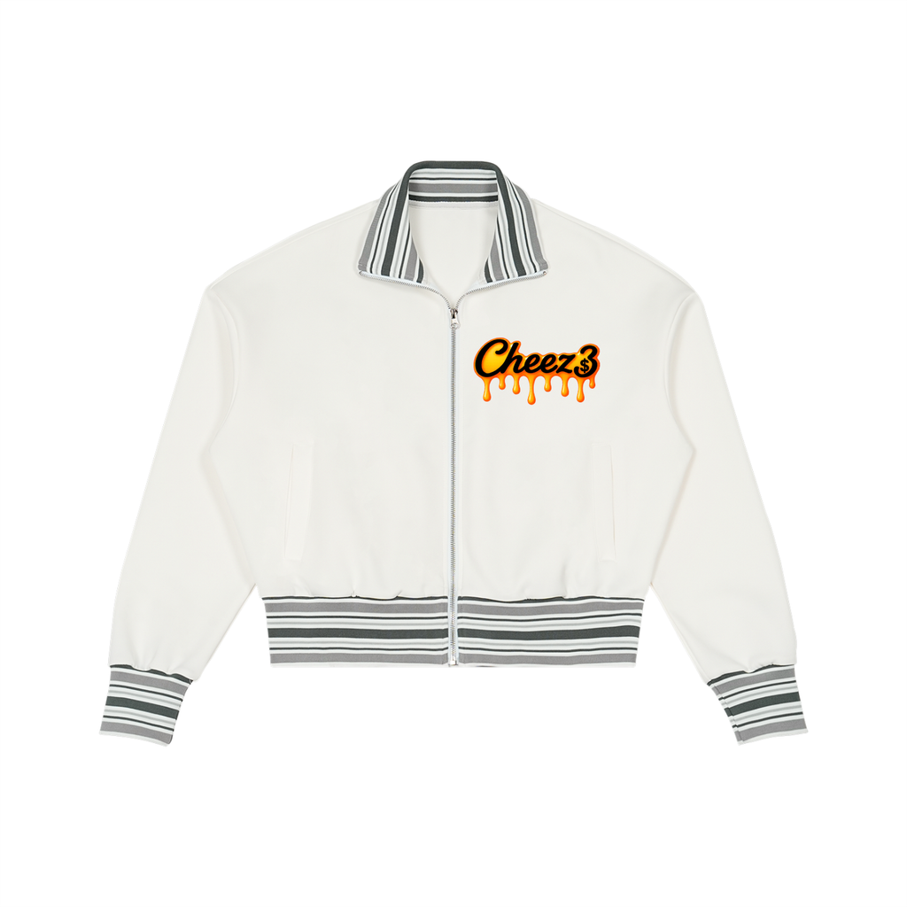 Cheez3 Striped Rib Collar Zip Jacket