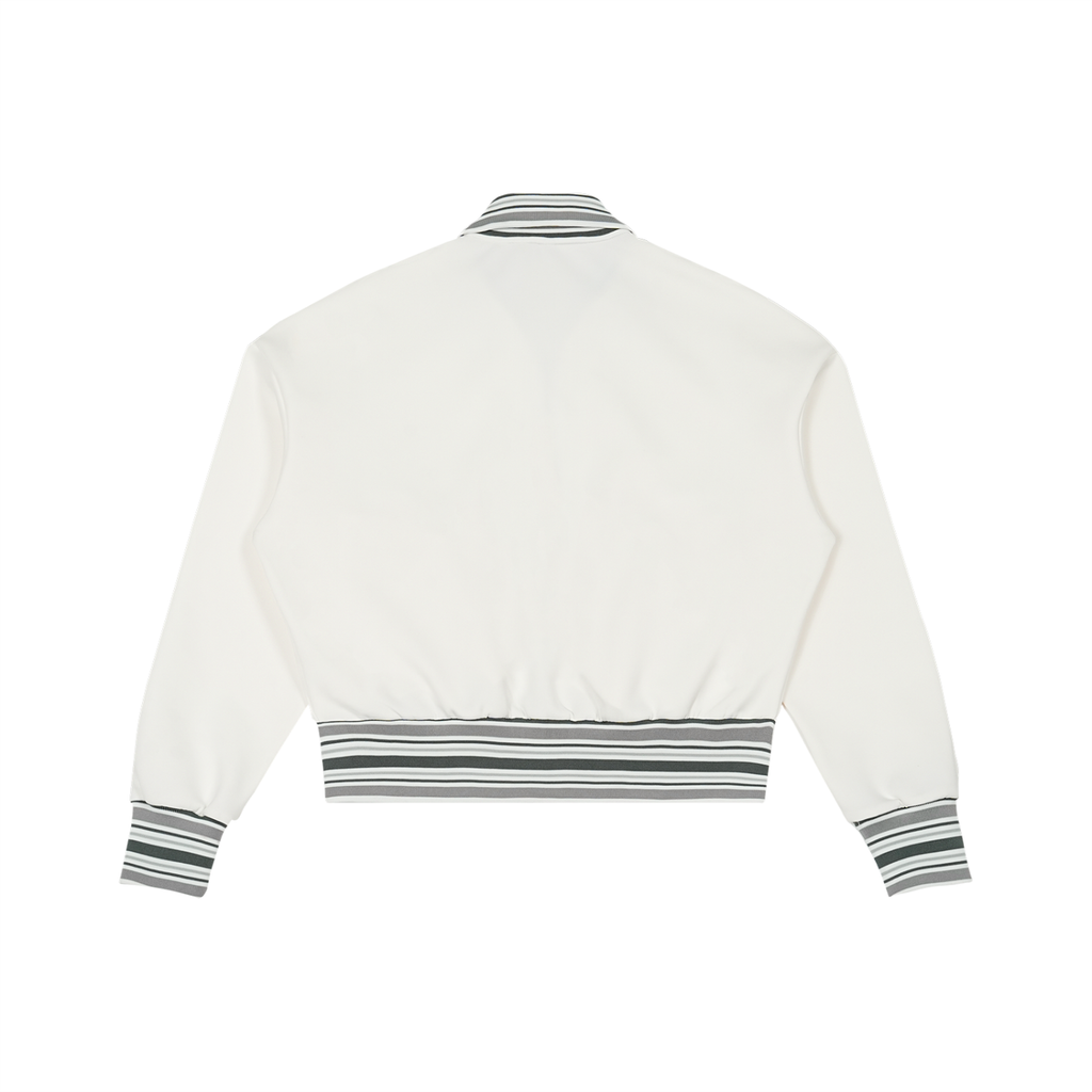 Cheez3 Striped Rib Collar Zip Jacket