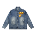 Cheez3 Vintage Wash Zip Up Denim Jacket