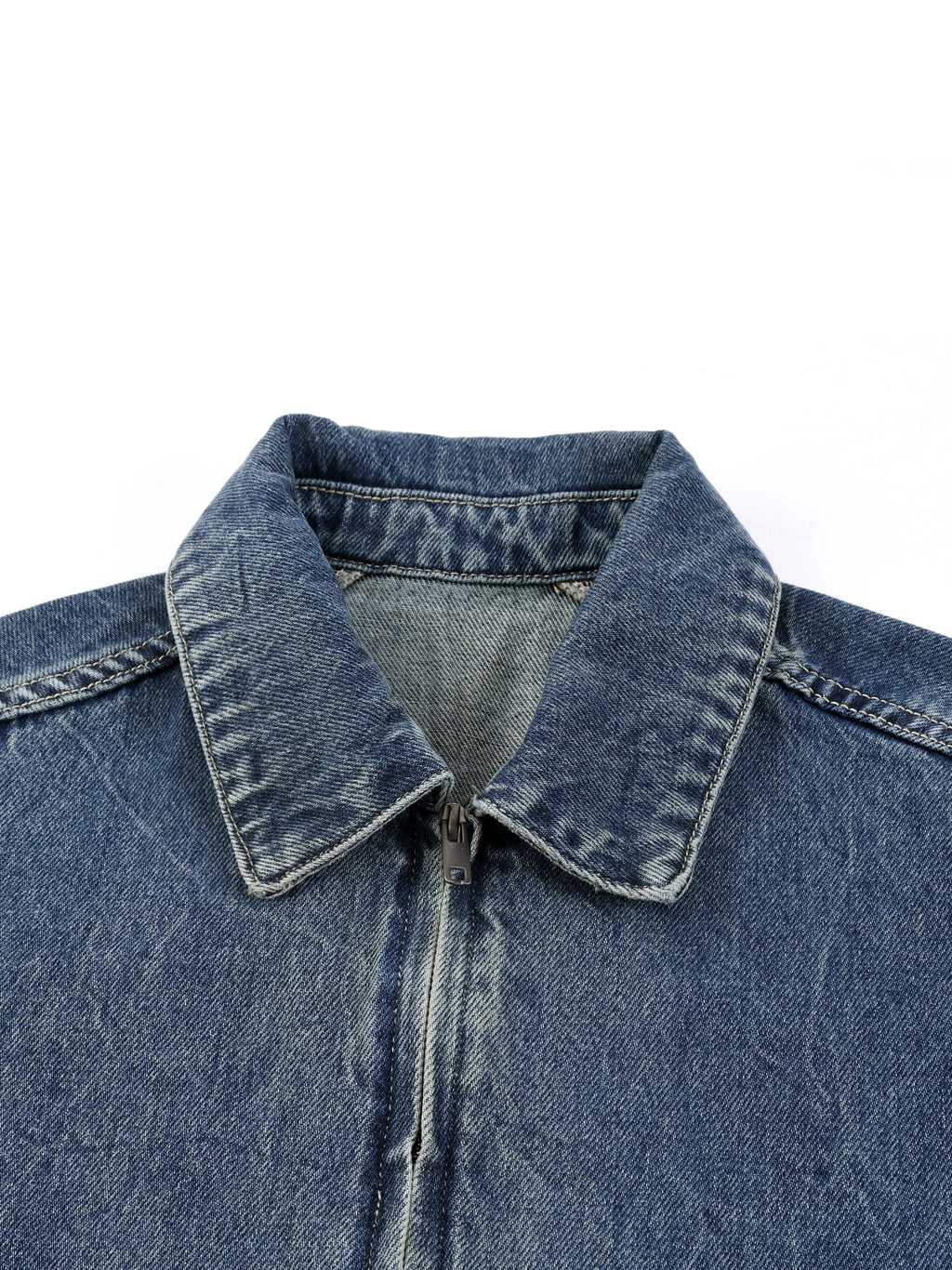 Cheez3 Vintage Wash Zip Up Denim Jacket