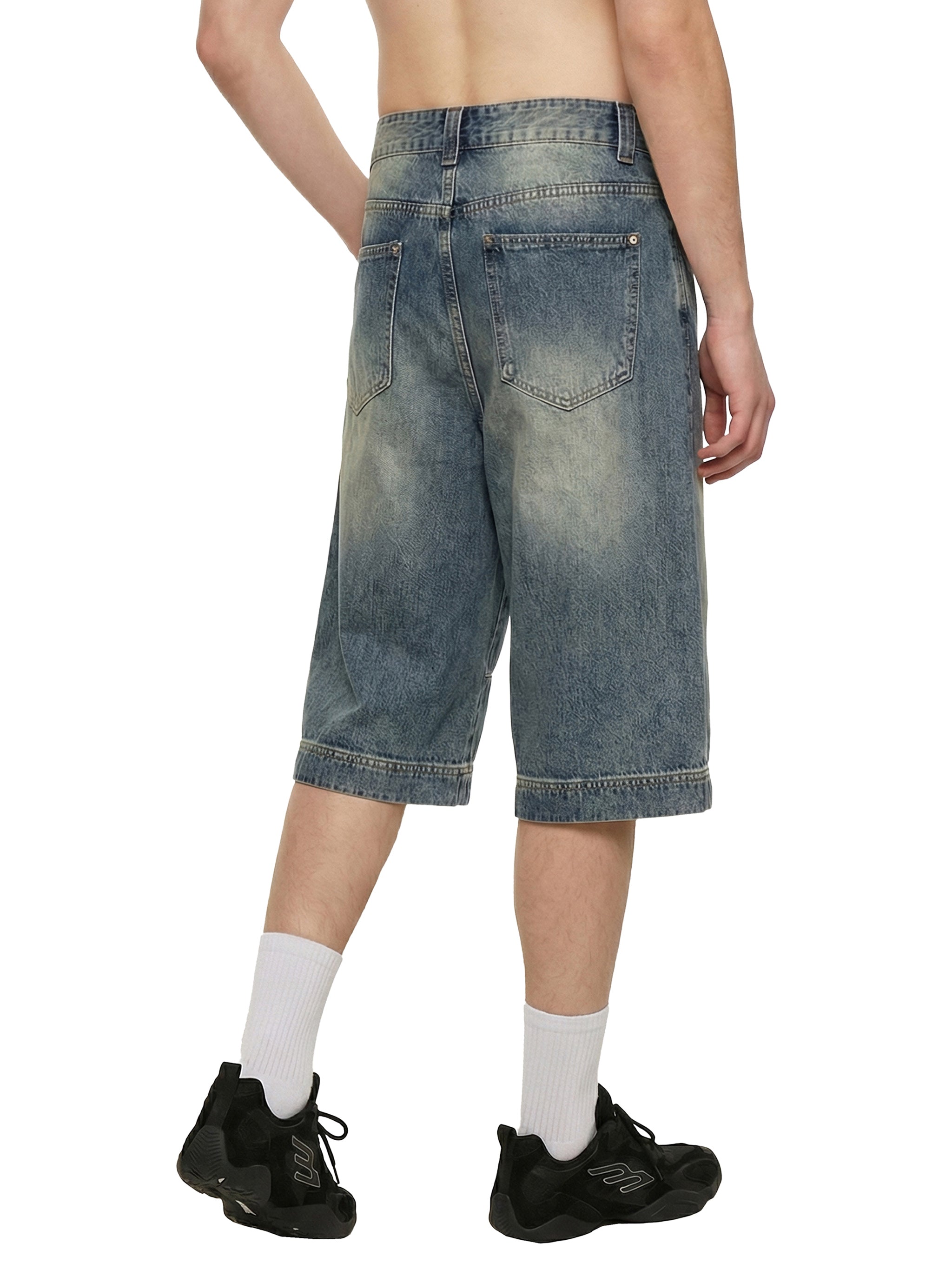 Cheez3 Vintage Wash Baggy Denim Shorts